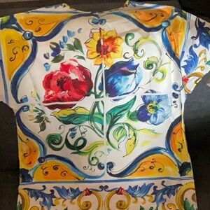 DOLCE & GABBANA FLORAL COTTON TOP EU 40 us 4-6 GORGEOUS AND RARE